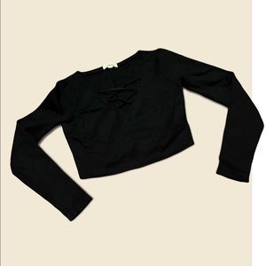 L’Agence - Black Long Sleeve Crop Top - size XS